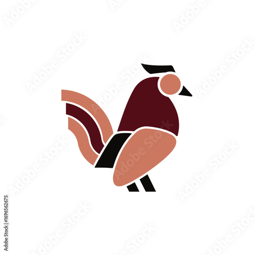 Rooster, chicken, cock. Abstract vector illustration, logo, icon.