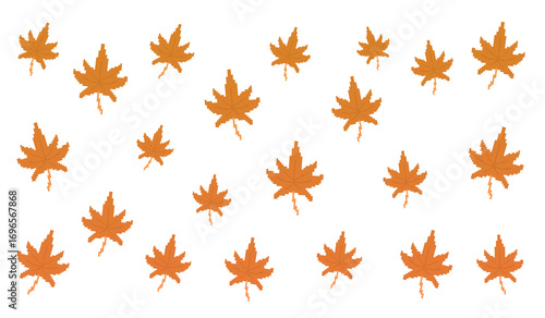 Pixel Art Brown Maple Pattern Design