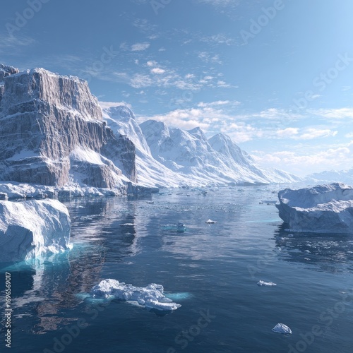 Wallpaper Mural Glacial landscape with icebergs Torontodigital.ca