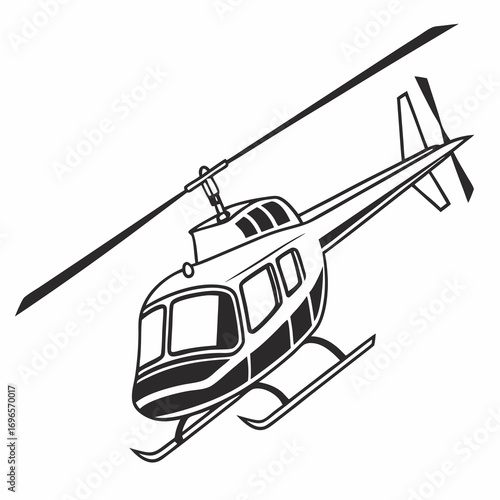 helicopter silhouette vector graphic, copter icon vector illustration.