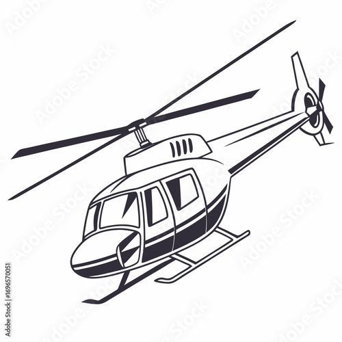 helicopter silhouette vector graphic, copter icon vector illustration.