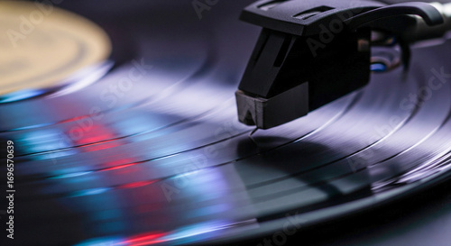 Wallpaper Mural Macro Shot of a Stylus on a Spinning Vinyl Record Torontodigital.ca