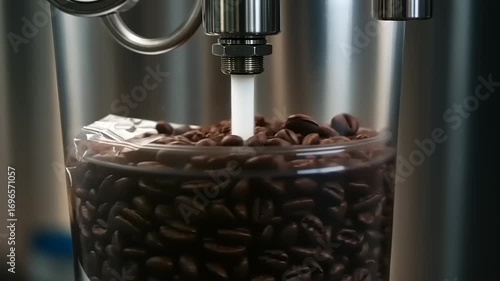 coffee beans in a coffee machine