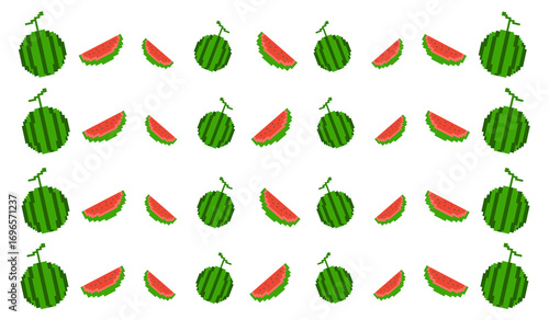 Wallpaper Mural Pixel Art Watermelon Pattern Design Torontodigital.ca