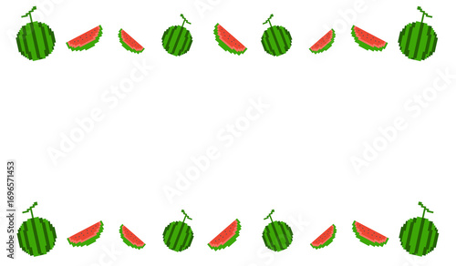 Pixel Art Watermelon Frame Design