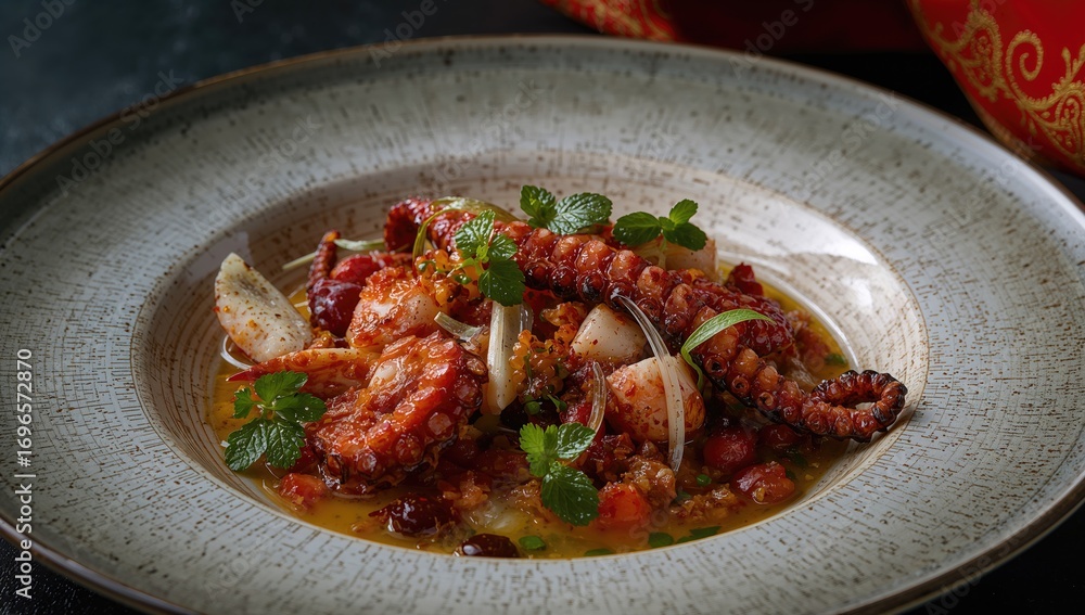Fototapeta premium Mediterranean-style octopus salad