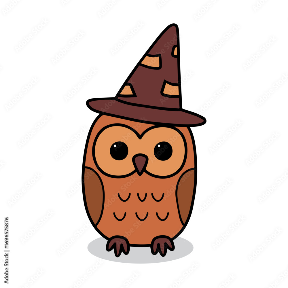Fototapeta premium Cute cartoon owl wearing glasses vector illustration printable