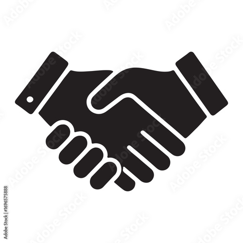 Handshake Business Deal Silhouette Vector Icon
