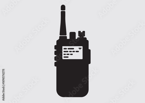 Black walkie-talkie vector icon, vector silhouette