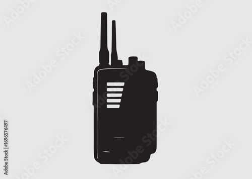 Black walkie-talkie vector icon, vector silhouette