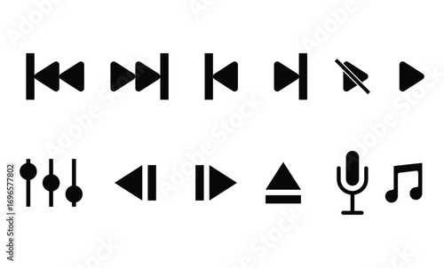 sound various icons vector. song icons set.