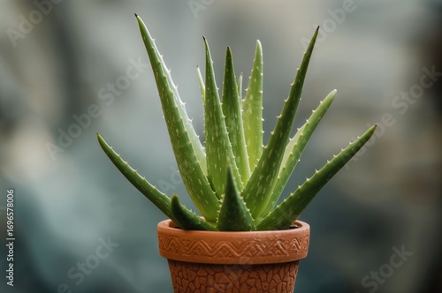 Detailed view of Aloe vera plant