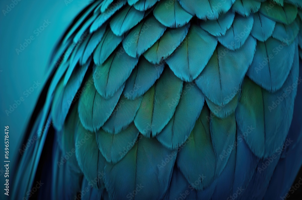 Obraz premium Detailed view of vibrant blue parrot feathers