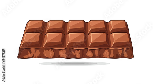 Decadent milk chocolate bar illustration featuring ten distinct rectangular blocks against a clean white background