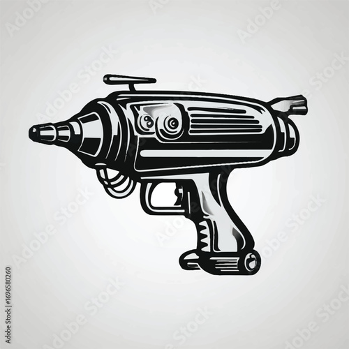 Vintage Ray Gun Illustration Classic Science Fiction Blaster Weapon Retro Space Toy Futuristic Design for Print Merchandise