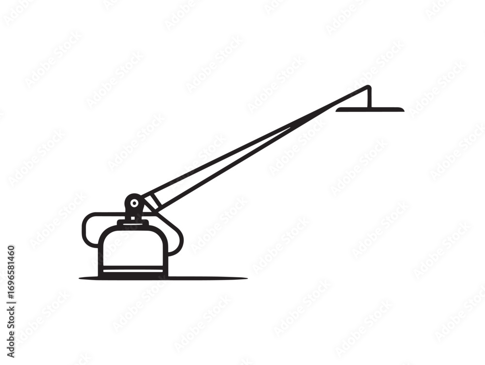 Fototapeta premium Detailed Agricultural Sprayer Boom Icon in Elegant Minimalist Vector Illustration