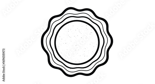 Abstract circular decorative element with wavy edges, a symbol of quality or achievement