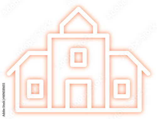 House  with roof and windows on white background