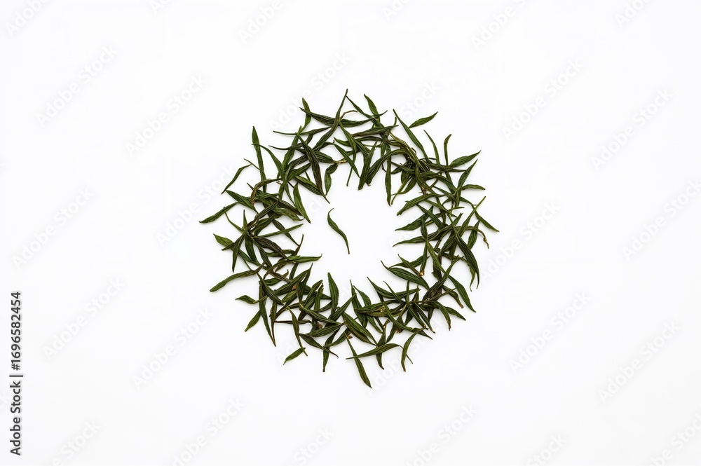 Fototapeta premium Cup of green tea against a plain white backdrop