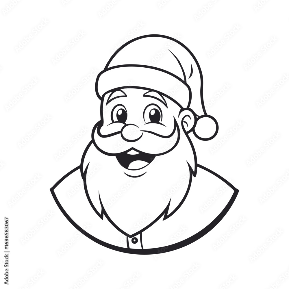Obraz premium a jolly santa claus mascot logo vector illustration line art