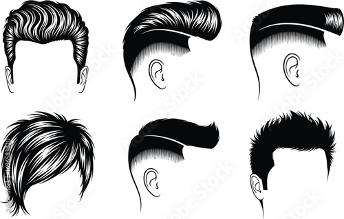 Collection of stylish men's haircuts showcasing diverse modern hairstyles