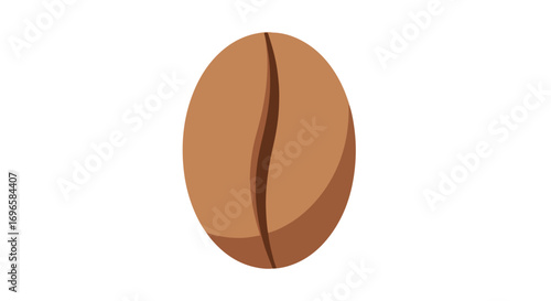Minimalist illustration of a single roasted coffee bean isolated on a clean white backdrop simple visual element