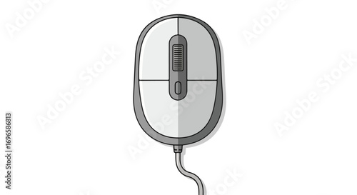 Simple computer mouse illustration highlighting user interaction with digital interface peripheral device