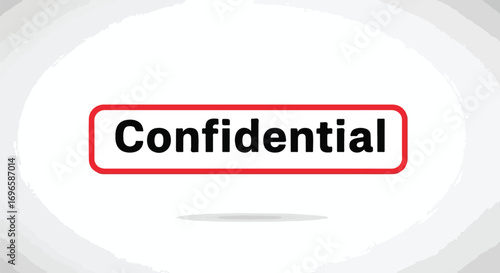 A modern minimalistic illustration featuring a confidential sign on a white background offering a sleek contemporary design concept