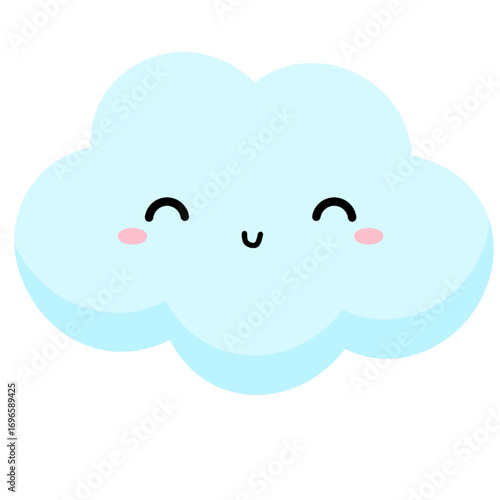 Wall Mural Cute weather  elements  with smiley  dace