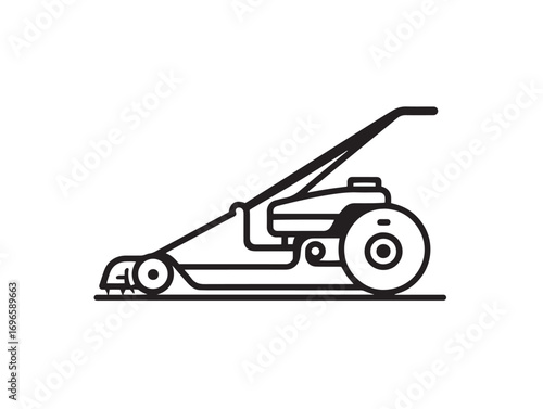 Elegant Agricultural Straw Chopper Icon in Minimalist Clean Vector Illustration Style