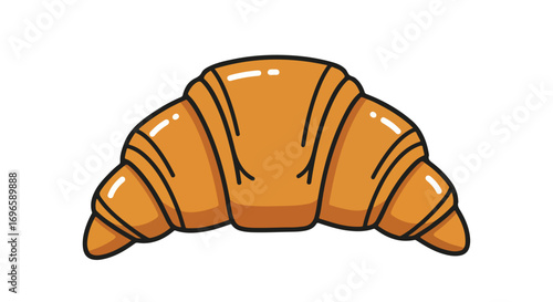Charming croissant illustration capturing culinary delight and artistic simplicity in a delectable brown tone design