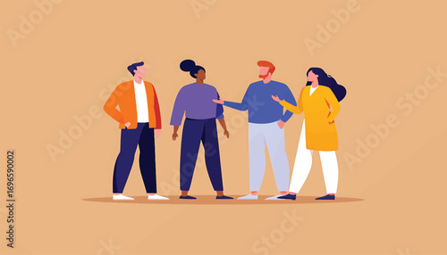 Diverse group of people engaged in conversation