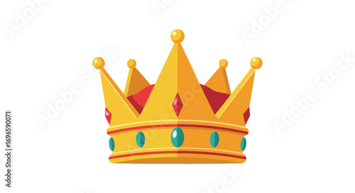 Golden Crown Illustration with Jewels, symbolizing power and majesty suitable for royalty or gaming concepts or success designs