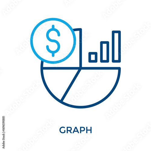 Graph Icon Glyph Style. Vector Illustration For Graphic Design