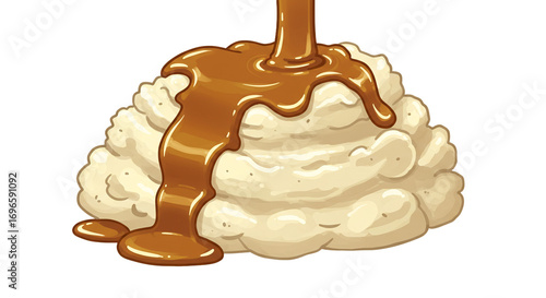 caramel sauce pouring over whipped cream clip art preview