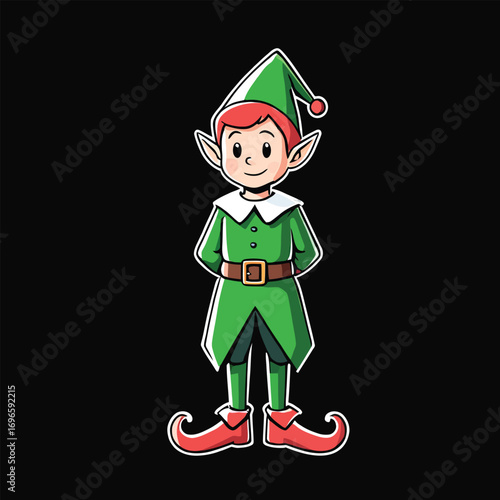 Cute cartoon a illustrator vector Elf
