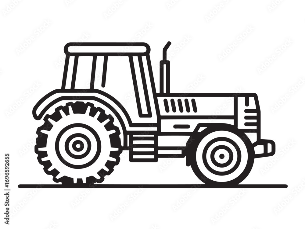 Fototapeta premium Tractor Accessory Kit Icon in Clean Agricultural Minimal Vector Illustration