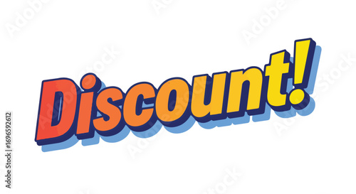 Catchy discount announcement with vibrant colors and dynamic typography illustration concept design for retail promotion strategy
