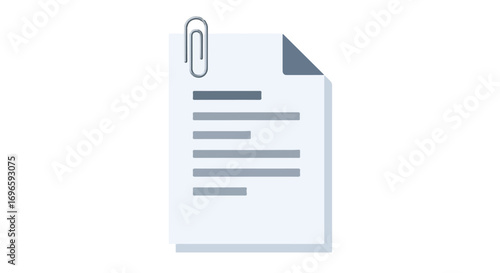 Document with clipped corner and paperclip, showcasing essential paperwork for professional endeavors for efficient office management and secure