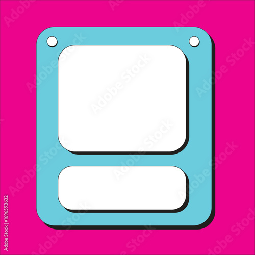 vibrant notes card paper popup flat design