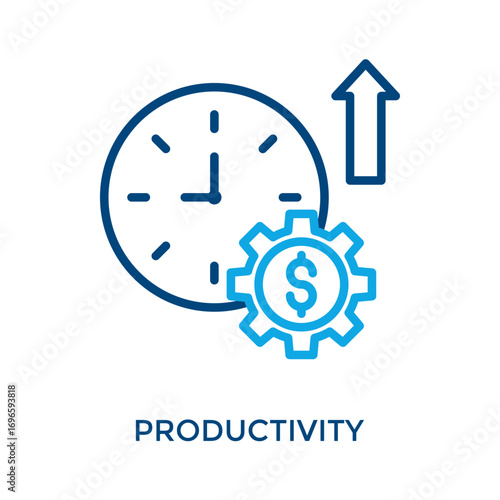 Productivity Icon Glyph Style. Vector Illustration For Graphic Design