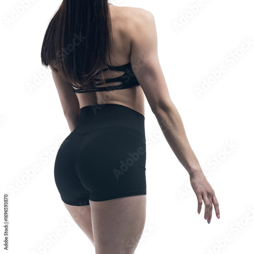 athletic female body on a transparent background, fitness woman, athletic girl torso