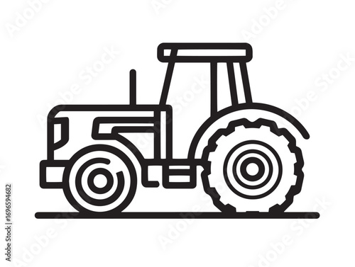 Sleek Tractor Blade Icon in Agricultural Minimal Vector Illustration Style Design