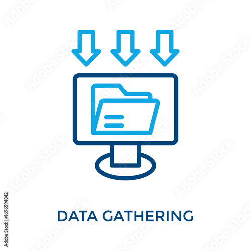 Data Gathering Icon Glyph Style. Vector Illustration For Graphic Design