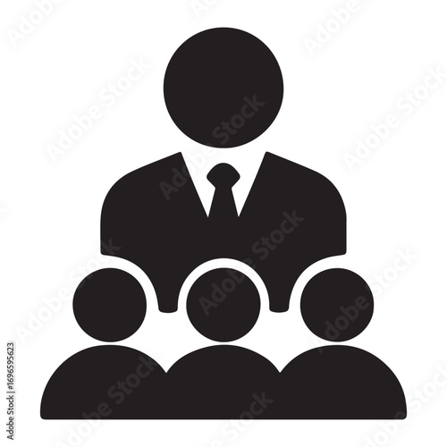 Leadership CEO Silhouette Vector Icon