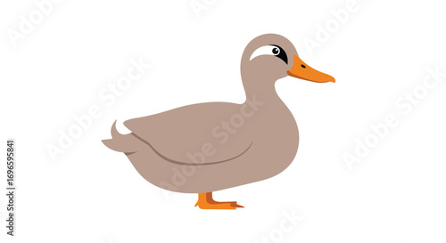 Delightful duck illustration with soft earthy tones creating a serene and inviting image perfect for children's books and educational material