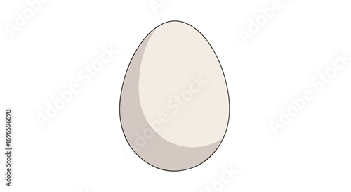 An egg illustration with neutral tones, minimalist aesthetic, ideal for food blog element, kitchen print and culinary arts decor