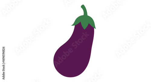 Vibrant eggplant illustration featuring smooth curves and lush coloring perfect for culinary designs and healthy eating themes
