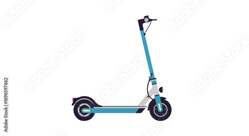 Stylized graphic representation showcasing a modern electric scooter design in pastel tones  against a bright white isolated backdrop perfect for