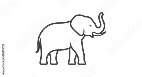 A minimalist illustration of an elephant with clean lines conveying simplicity and charm enhancing visual communication through recognizable